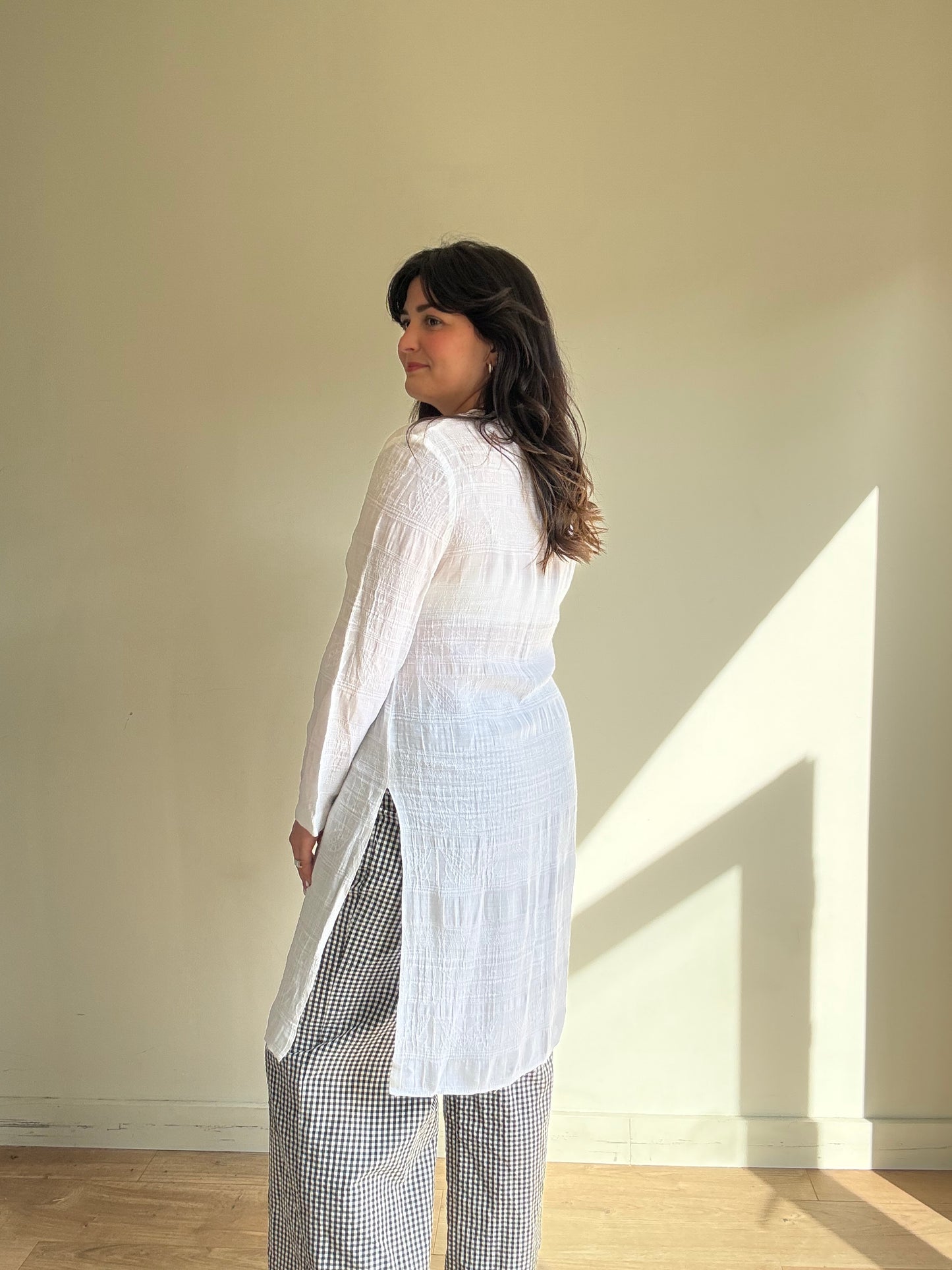 Vintage RR Linen Mix Longline Top, M