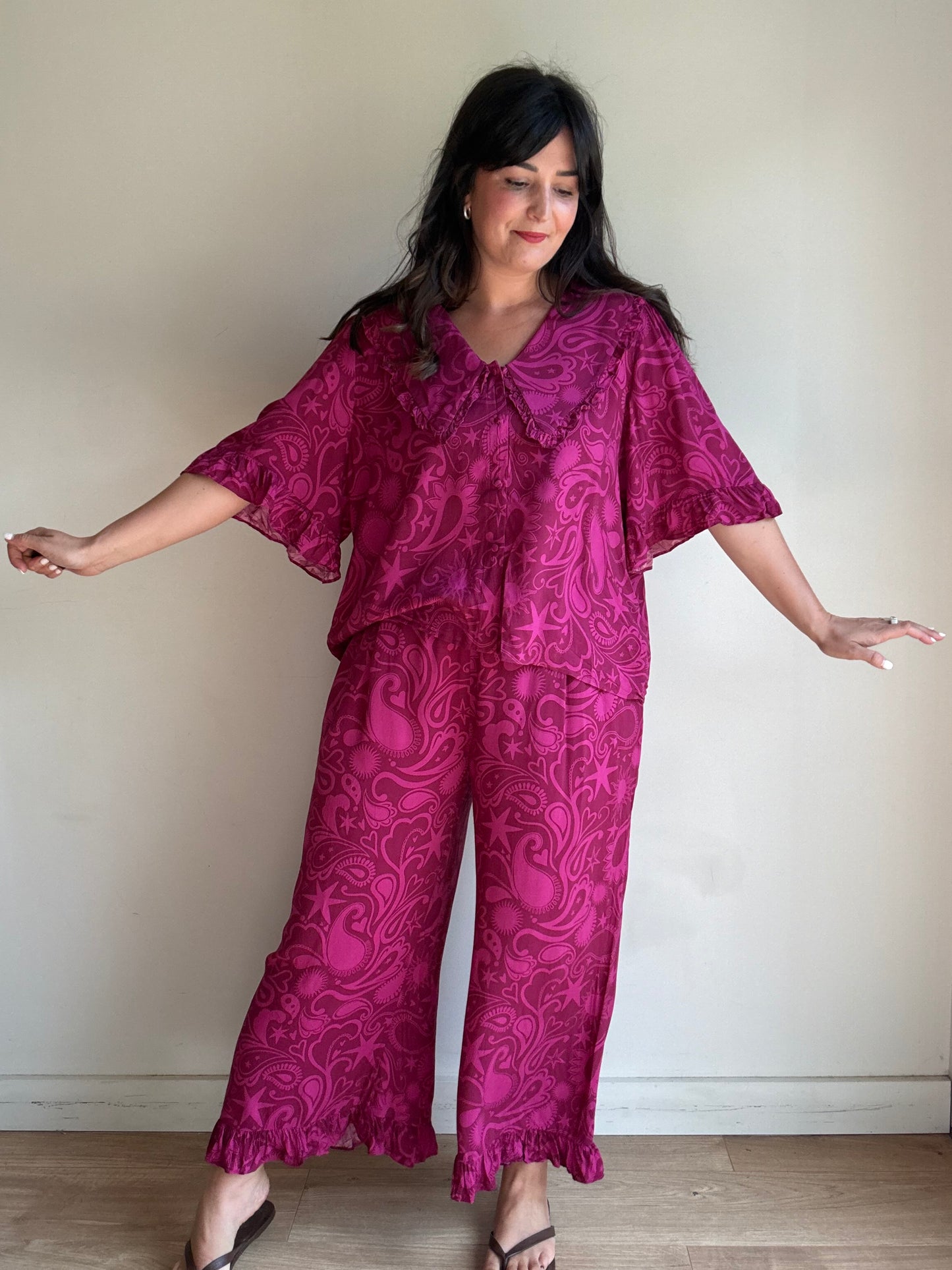 It’s 9pm Collar Blouse and Frill Trousers, 16-18