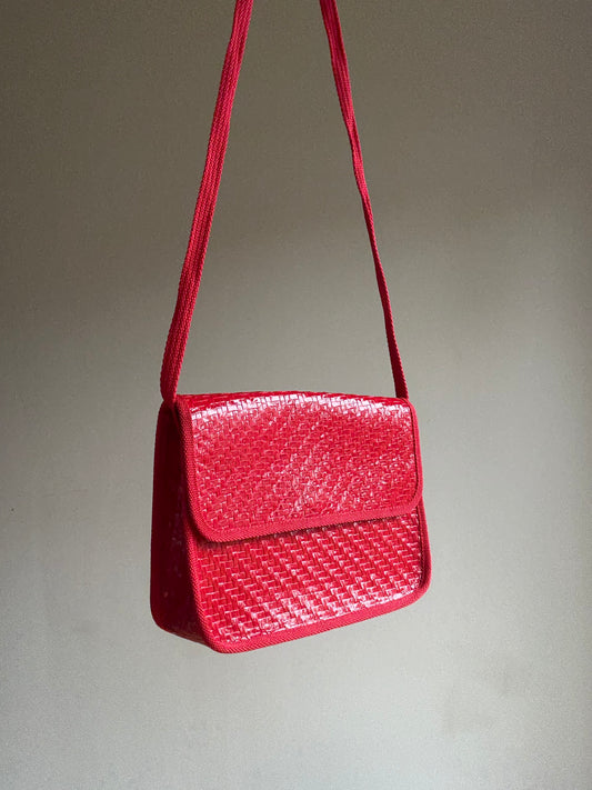 Vintage Woven Italian Crossbody Bag, O/S