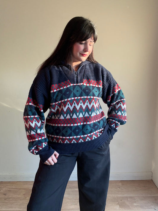 Vintage 80’s Quarter Zip Jumper, M