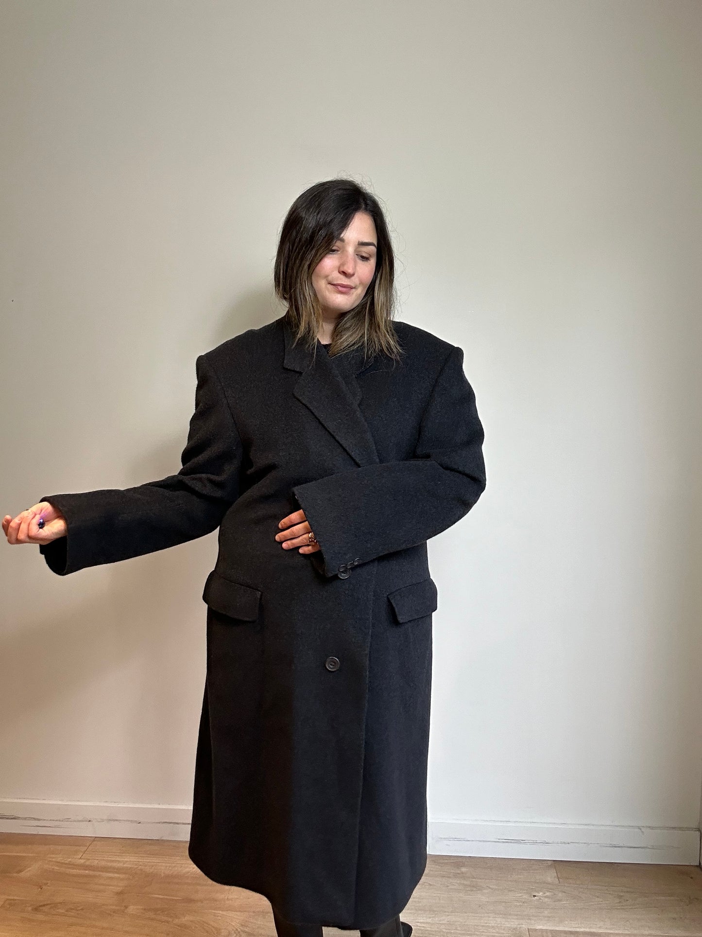 Pure Cashmere Tailored Coat - Size XXL