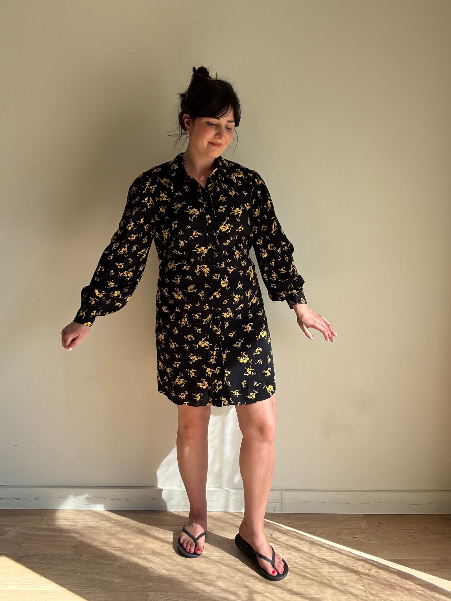 Ganni Floral Viscose Mini Dress, 42