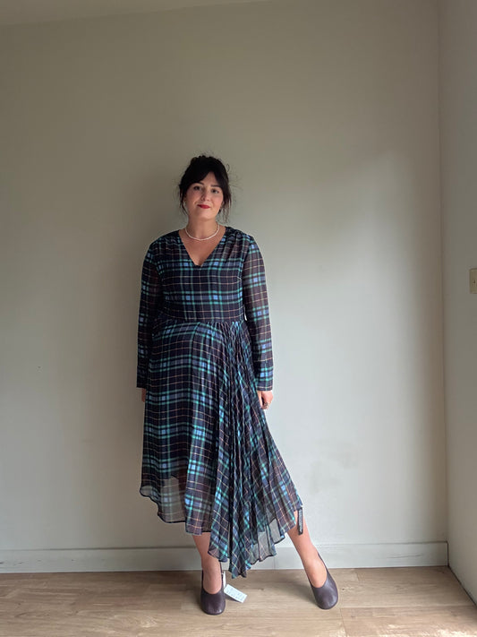 M&S NEW Plaid Midi Dress, 12