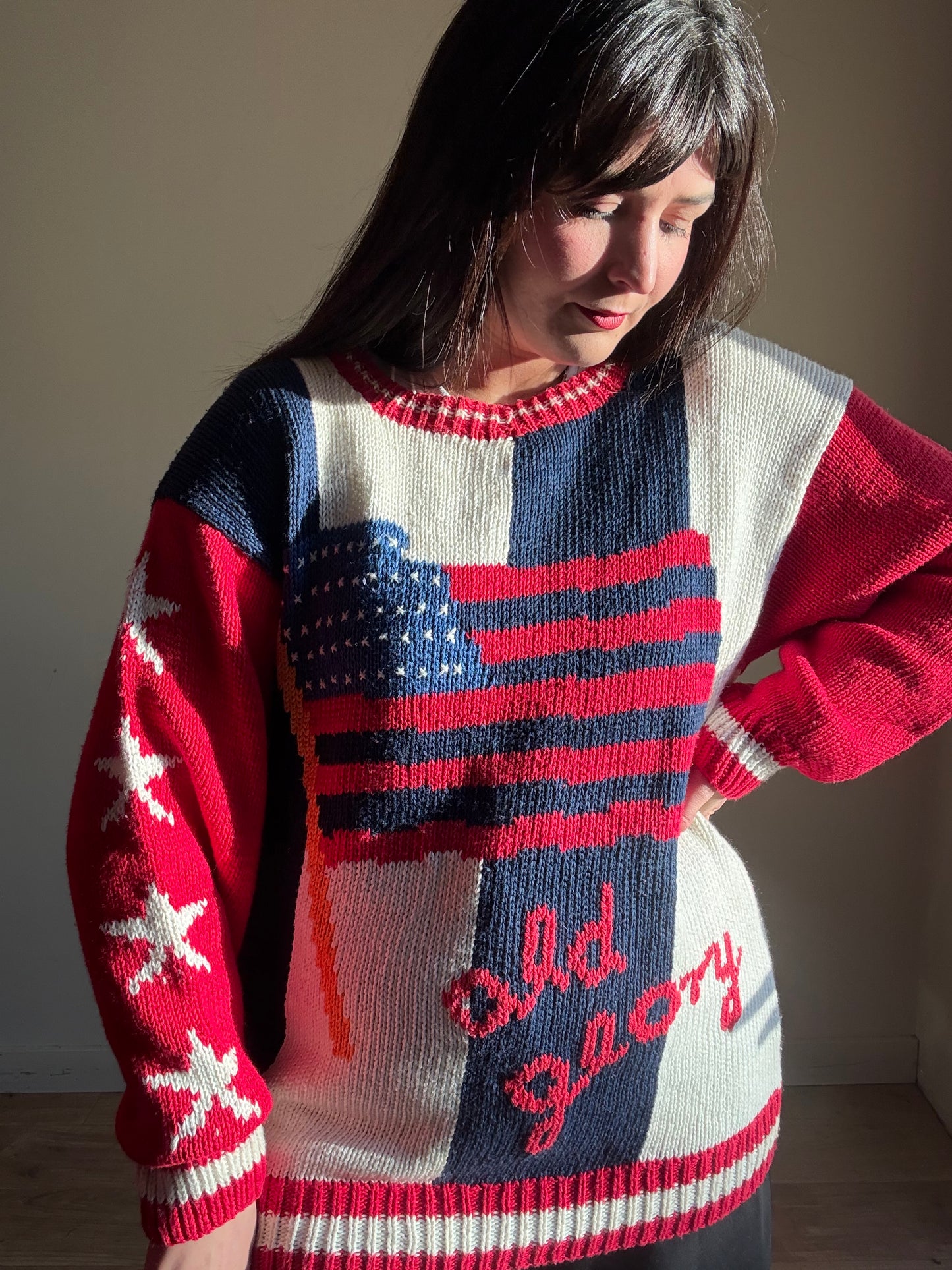 Vintage Hand Knit from Peru, Size M/L