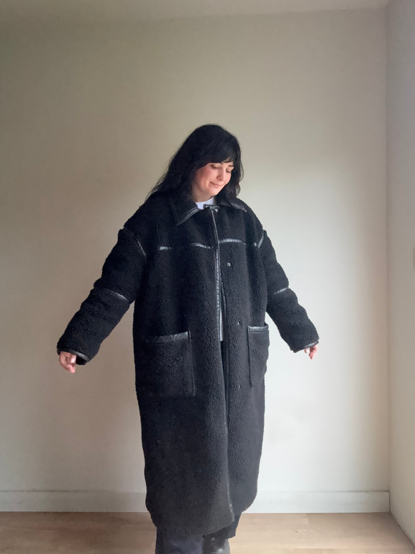 Asos Design Faux Shearling Coat, 14