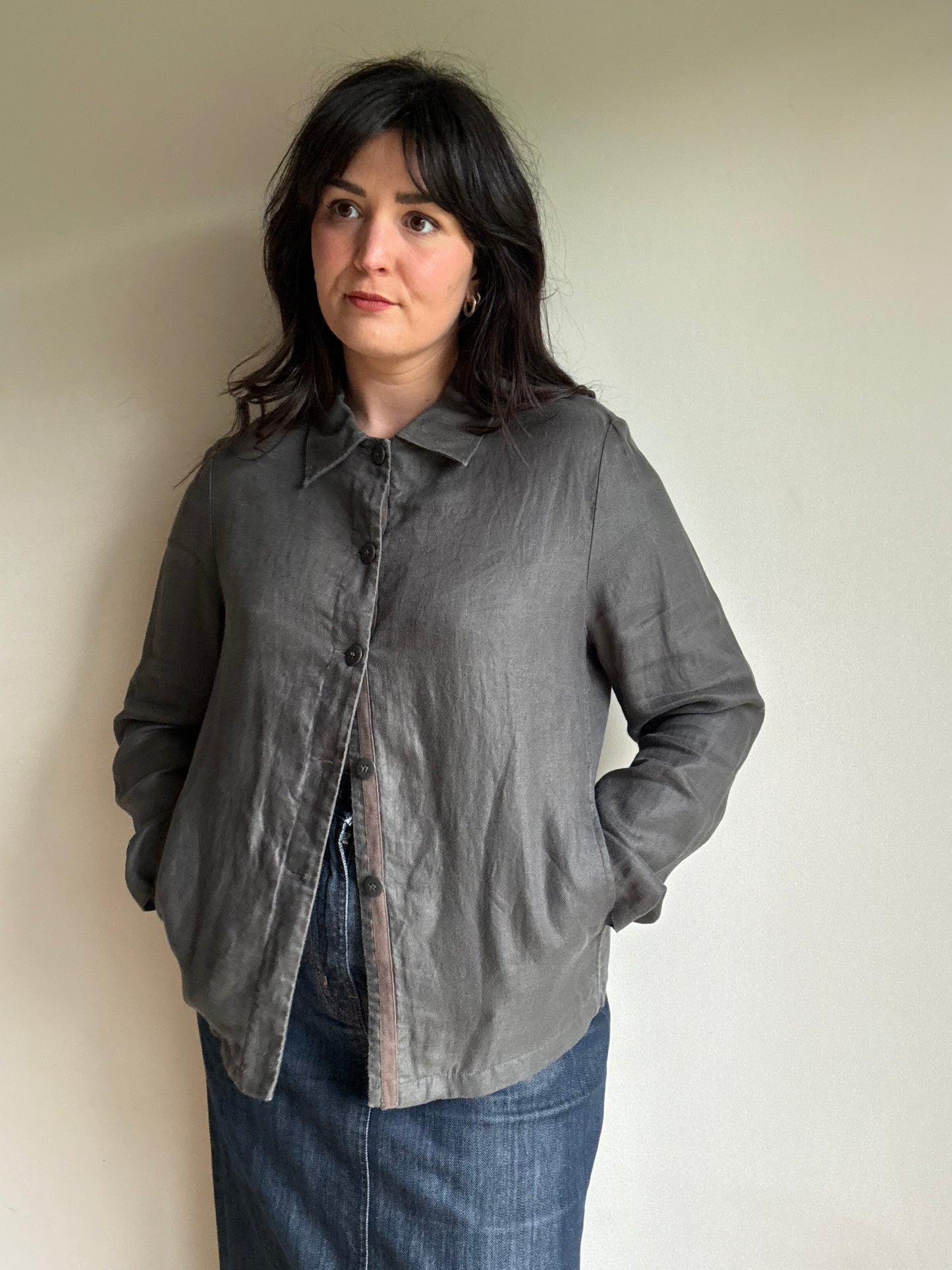 Laura Ashley Vintage Linen Shirt Jacket, M-L