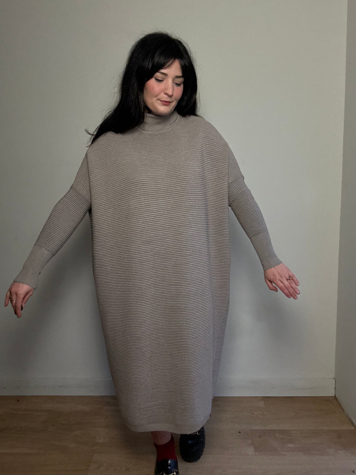 Plumo Studio Ribbed Roll-neck Jumper Dress, One Size