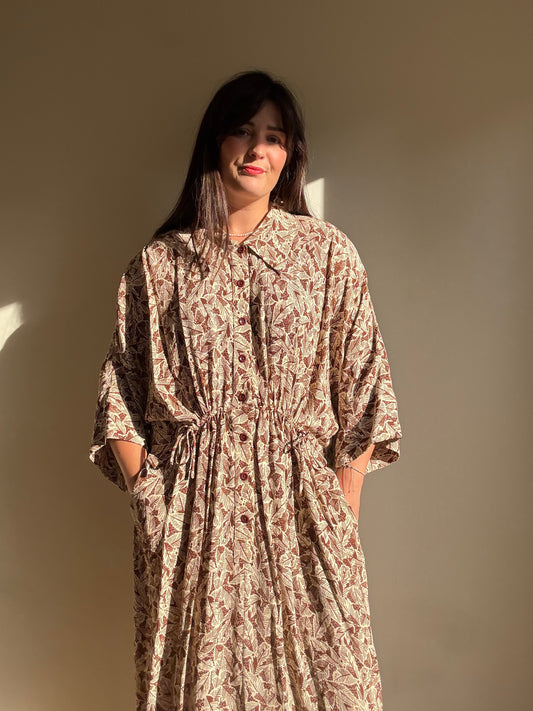 Toast Printed Midi Shirt Dress, L-XL