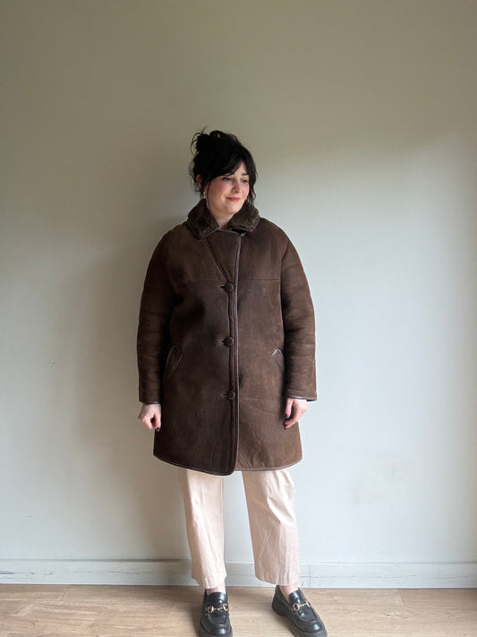 Vintage Morlands Genuine Sheepskin British Coat, L