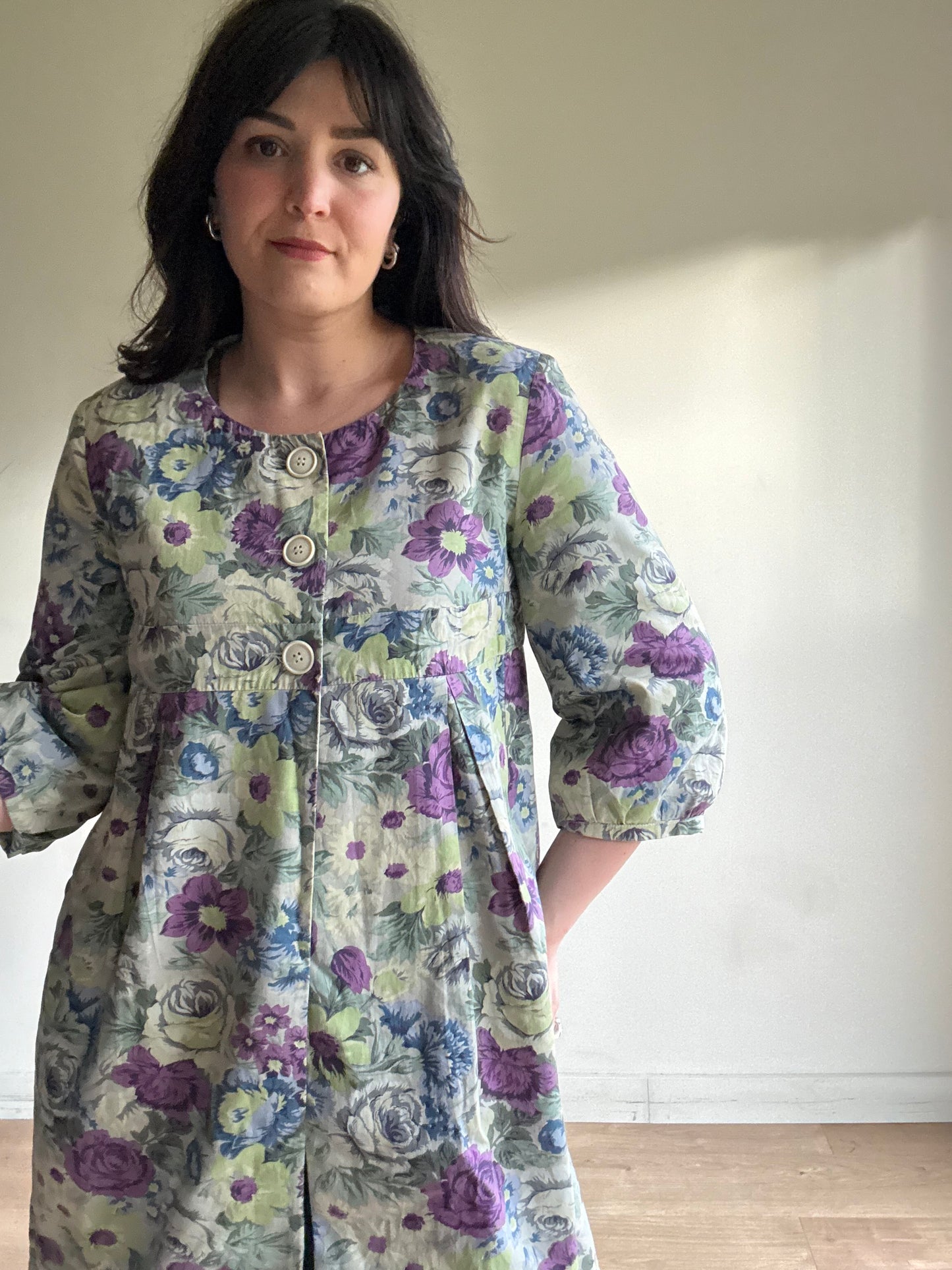 Cabbages & Roses Floral Cotton Dress Coat, 12-14