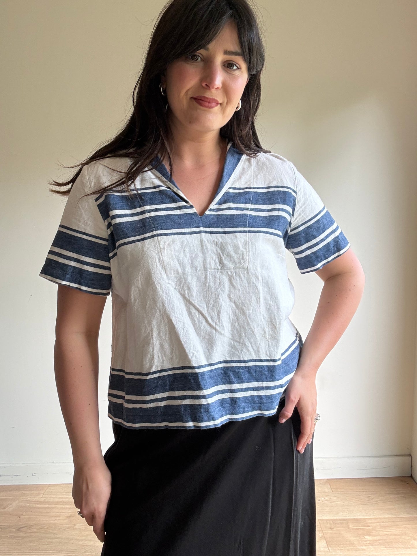 Vintage Linen Sailor Top, S/M