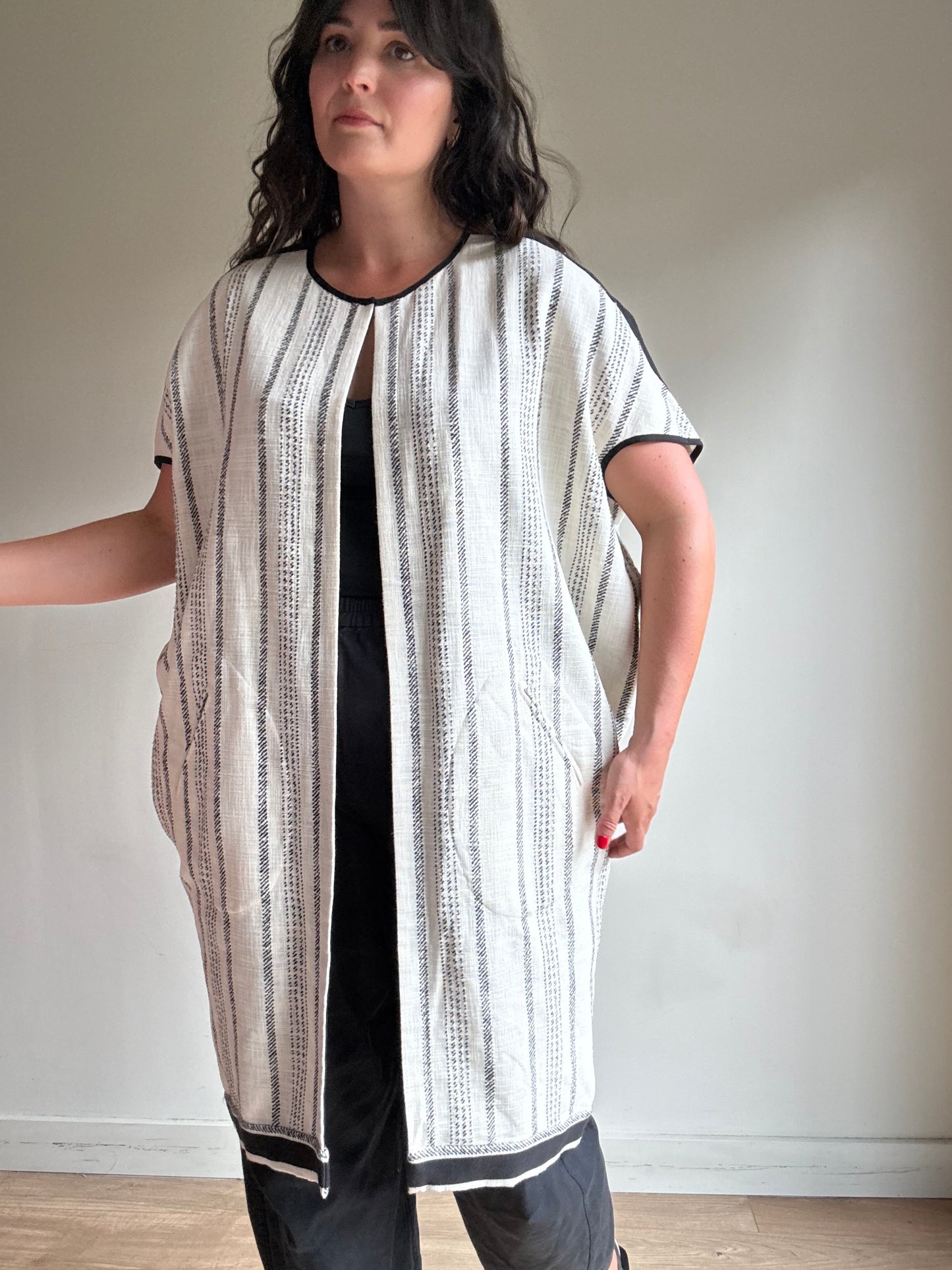 Zero + Maria Cornejo Embroidered Tapestry Open Coat, M-L