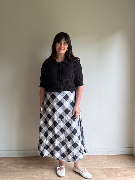M&S Gingham Midi Skirt, 8