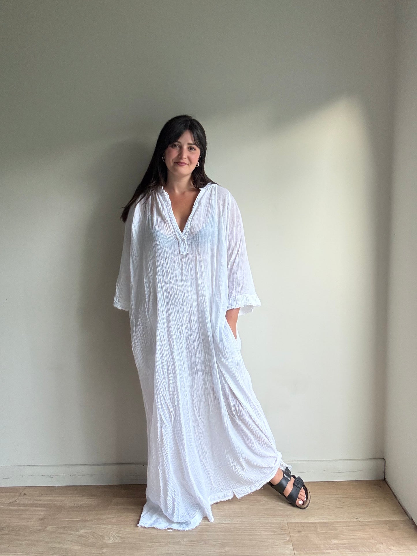 Cotton Gauze Maxi Dress, One Size