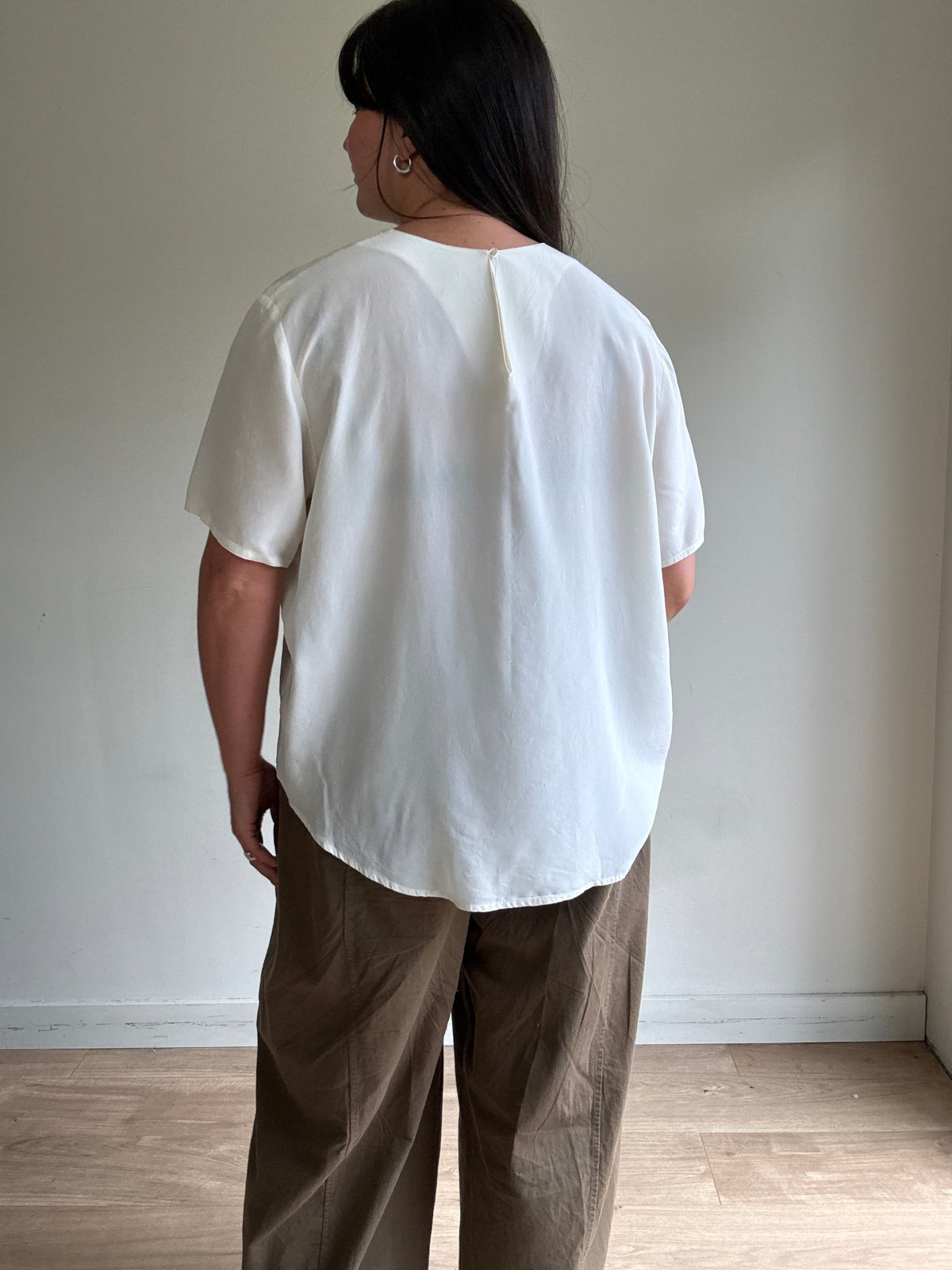 Silk Boxy Simple Top, XL