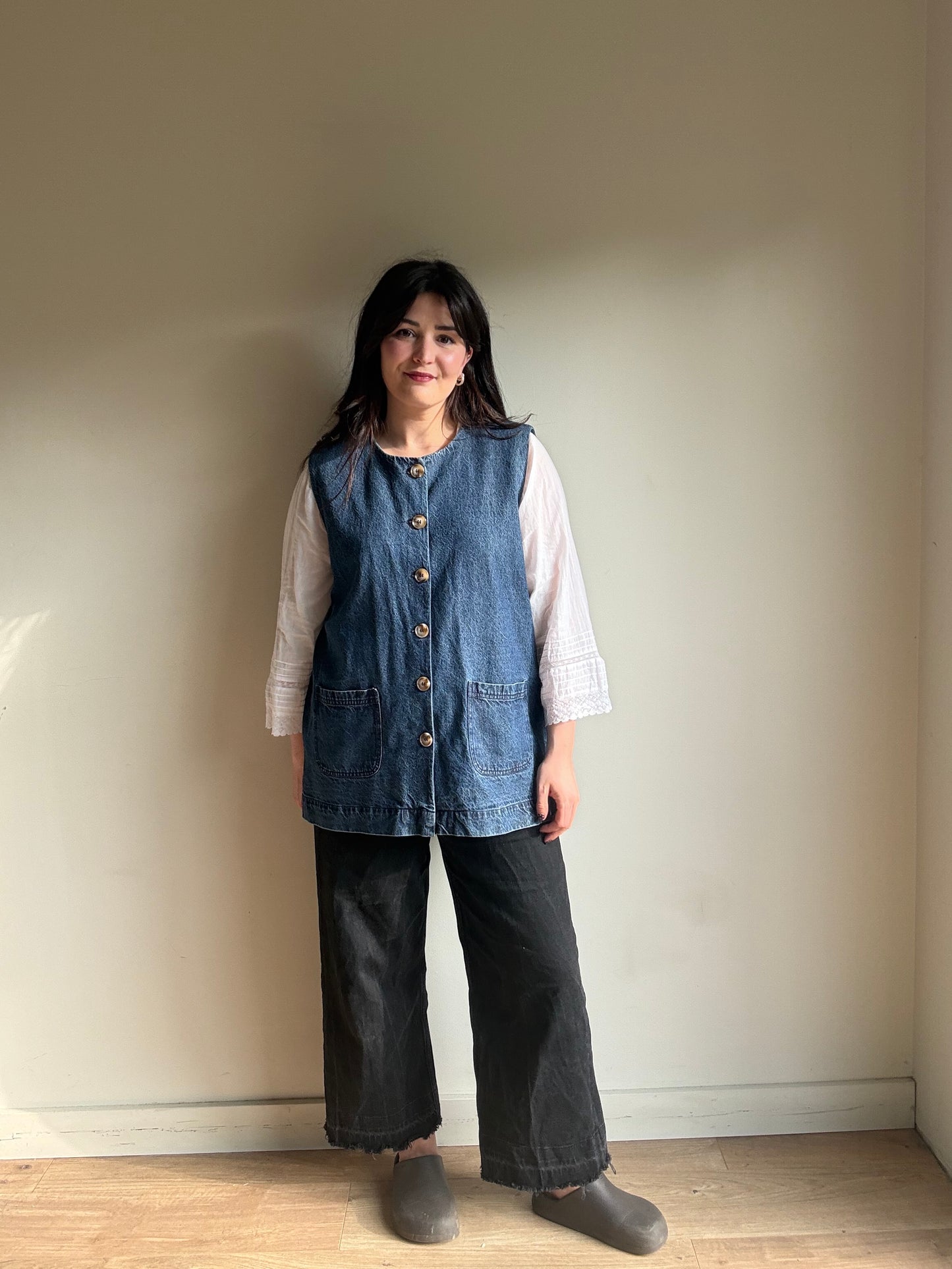 Kate Barton Denim Workwear Waistcoat, L