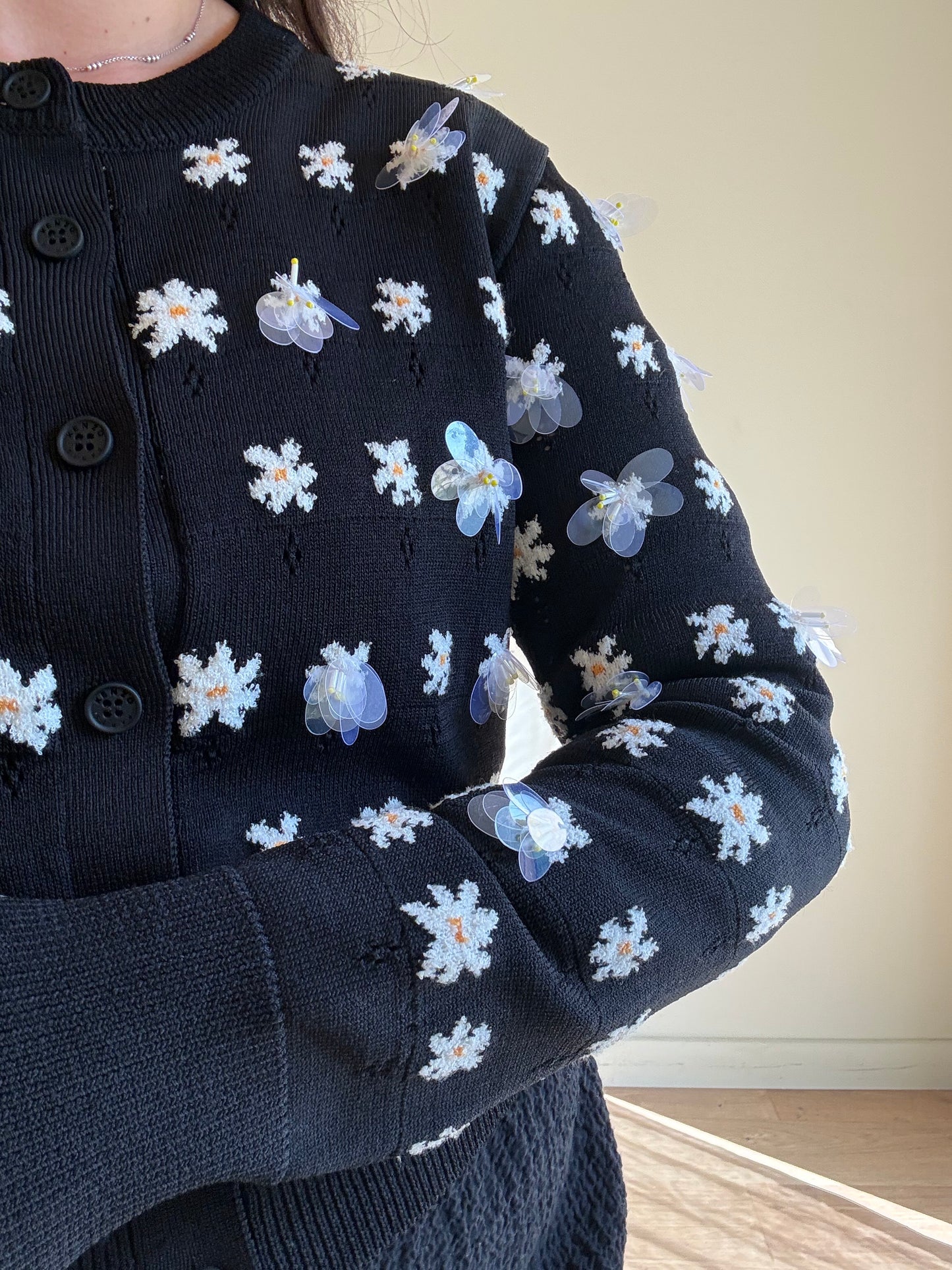 Kenzo 3D Floral Daisy Cardigan, XL