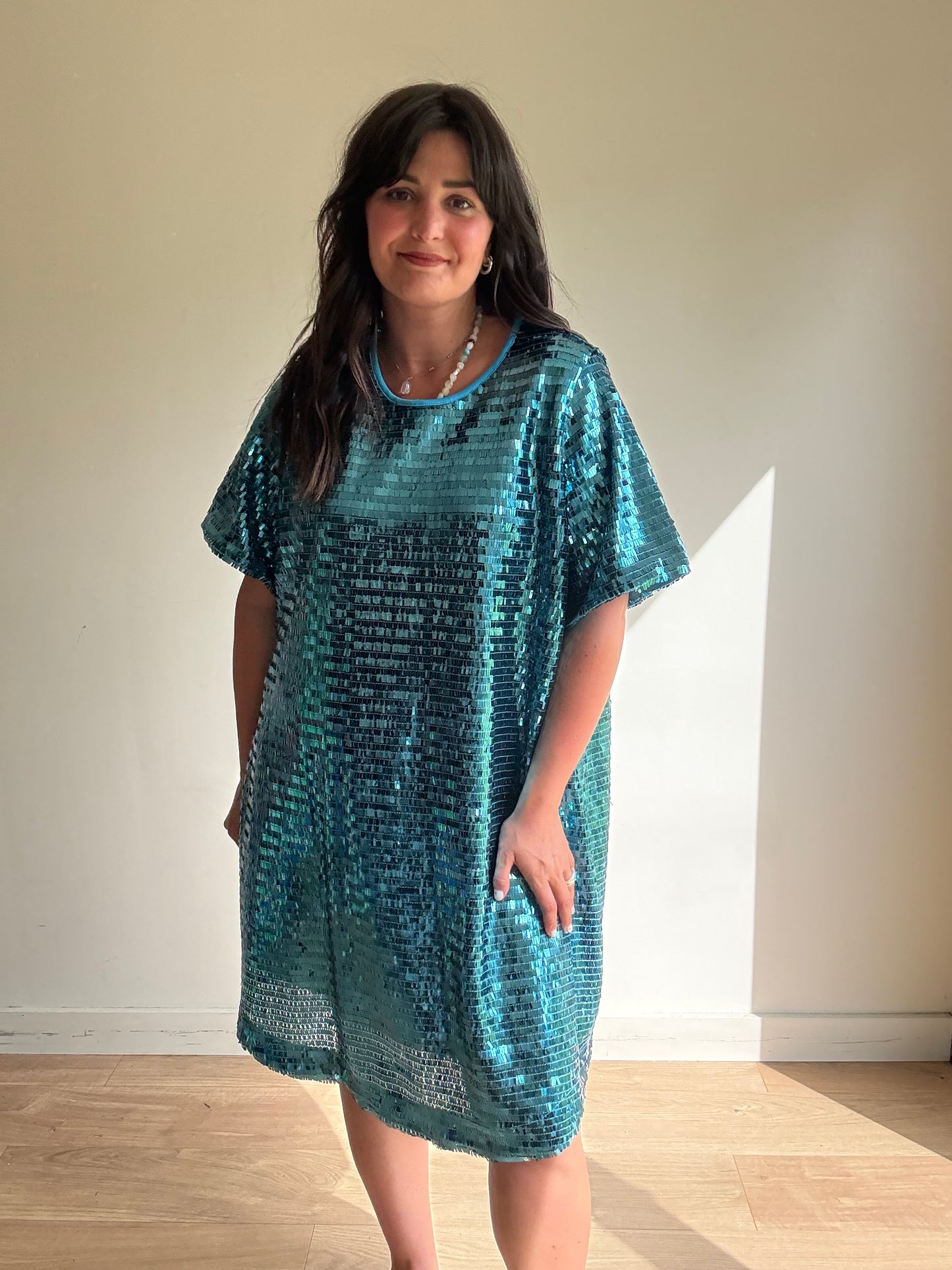 Sequin T-Shirt Dress, XL-XXL