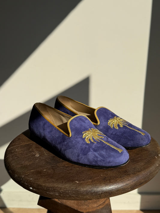 Penelope Chilvers Suede Palm Tree Loafers, 36