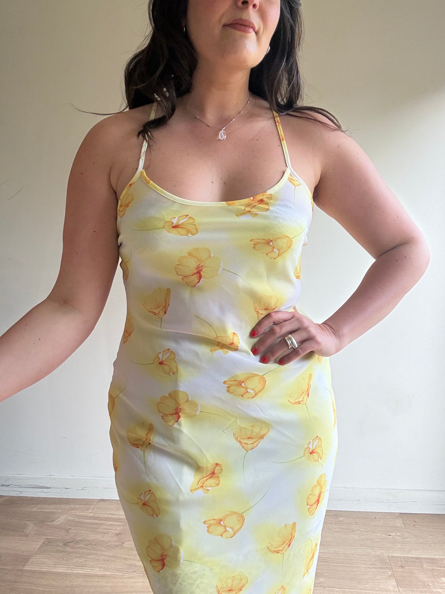 Vintage 90’s Floral Sheer Maxi Dress, 10