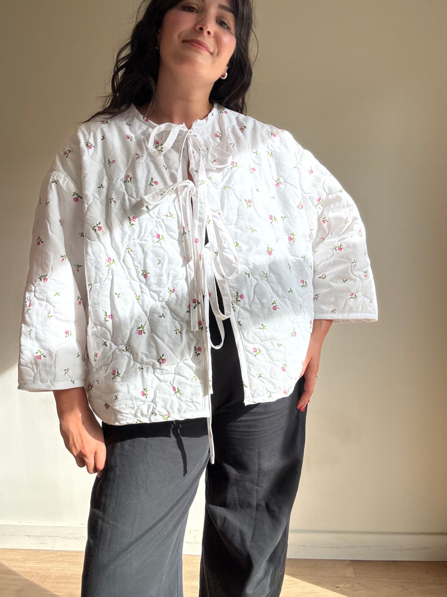 Sister Ellen Handmade Quilted Jacket with Collar, XL