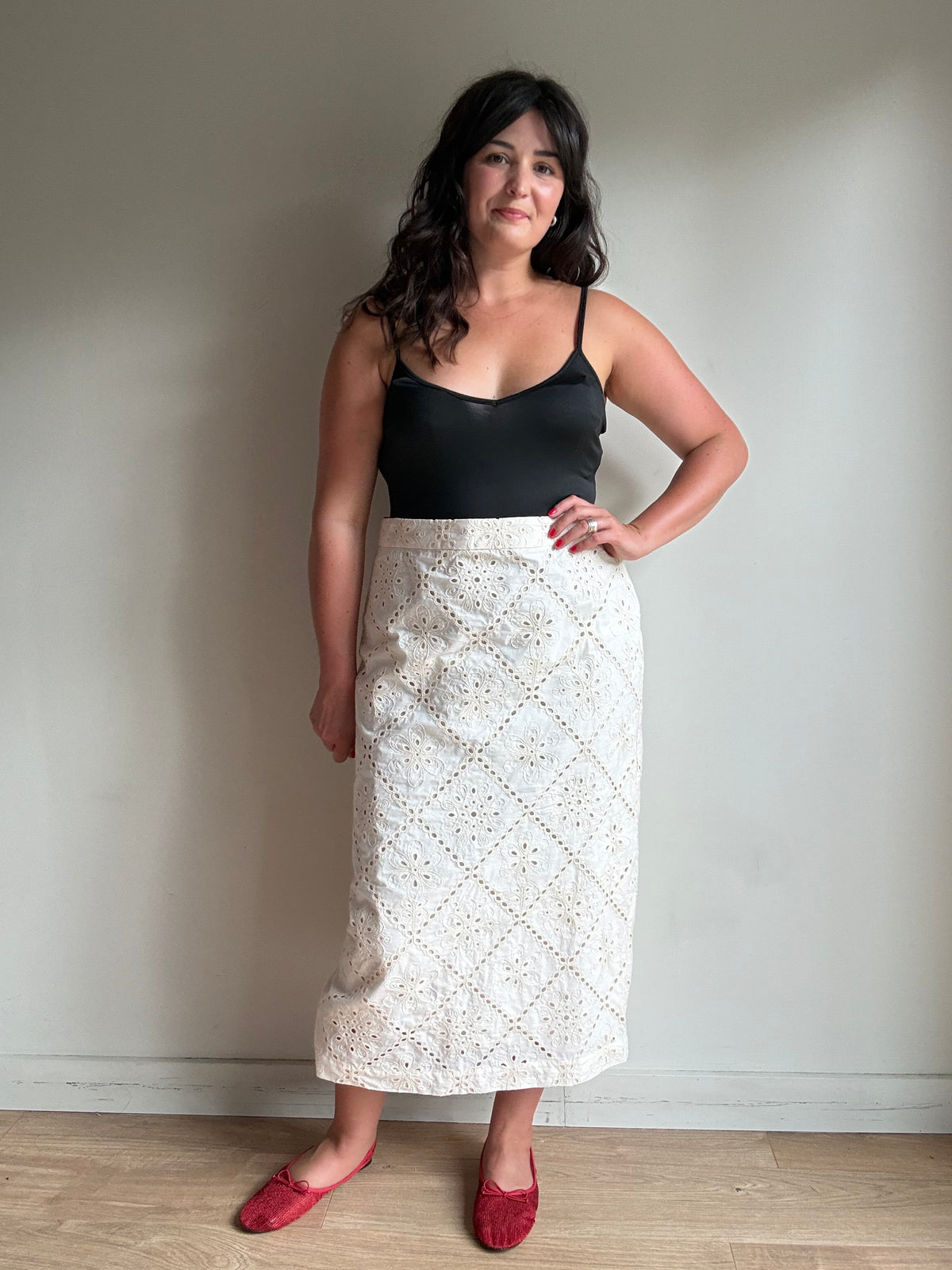 Boden Embroidered Straight Skirt, 18