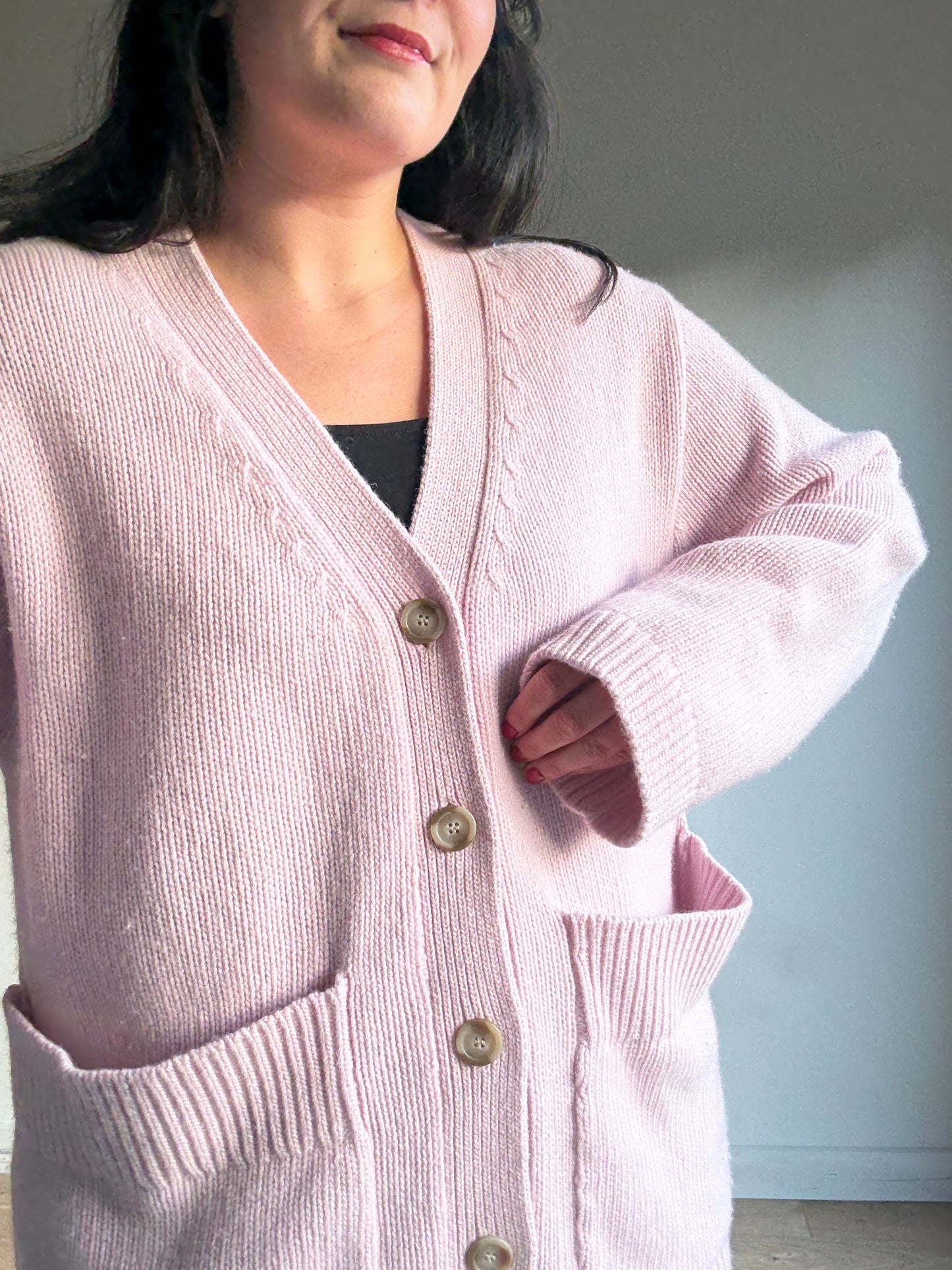 NEW Wool & Cashmere Boyfriend Cardigan, S (oversized)