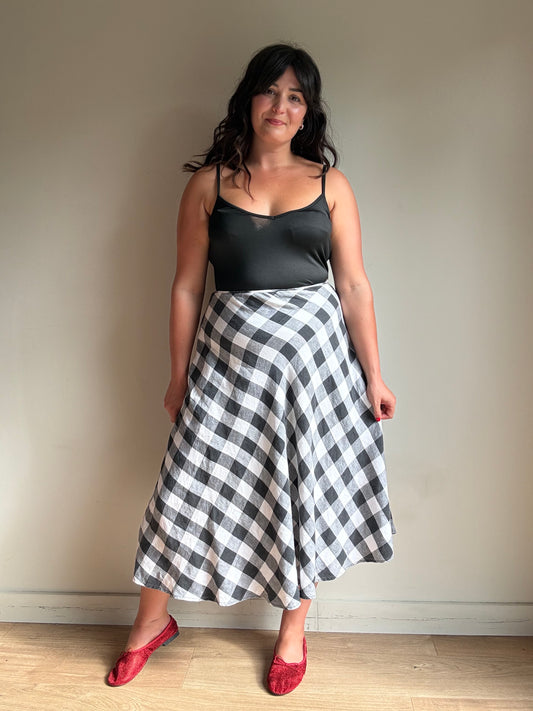 Vintage Hobbs Gingham Check Skirt, 10-12