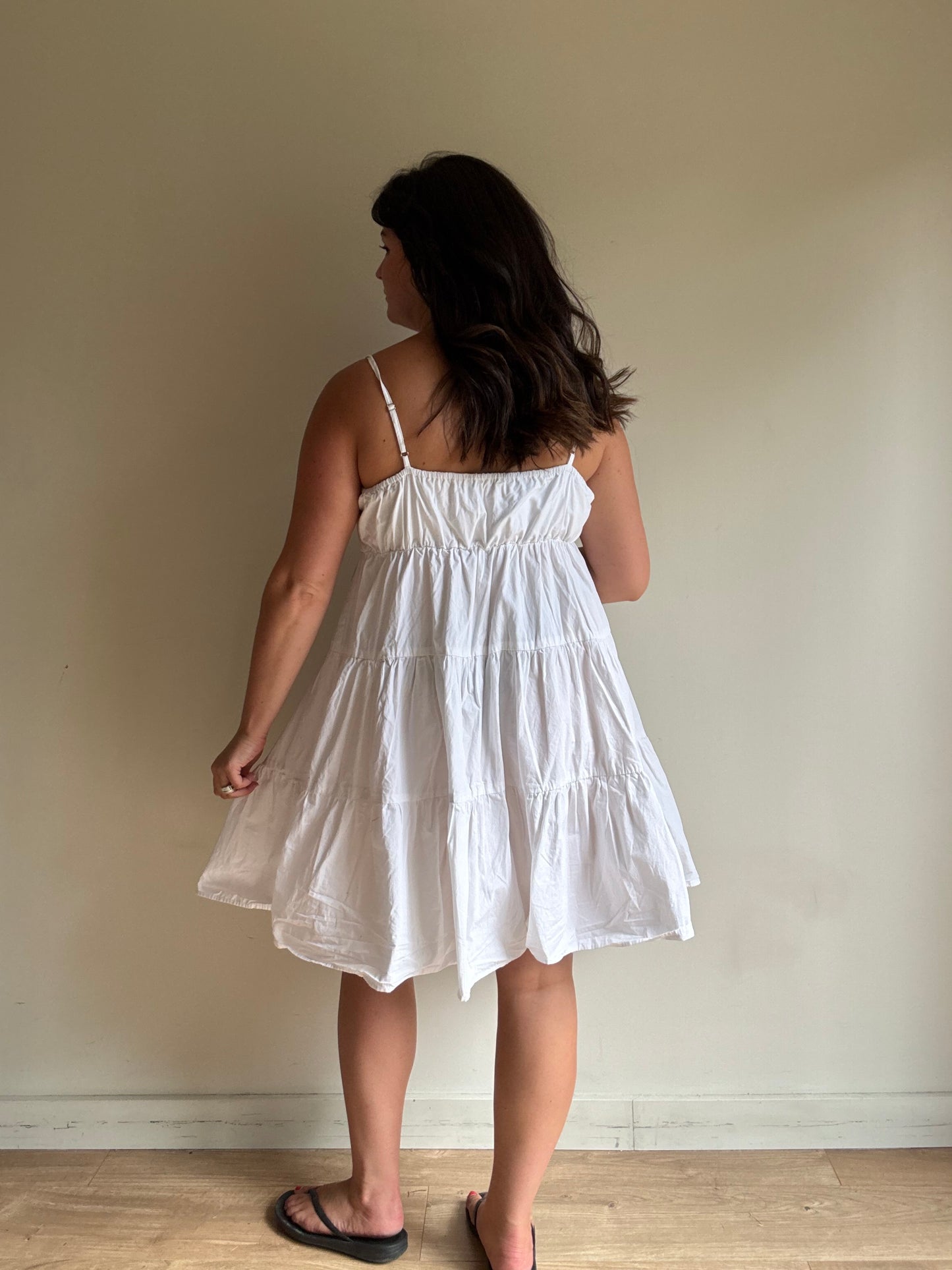 Earth Angel Pure Cotton Tiered Sun Dress, M-L