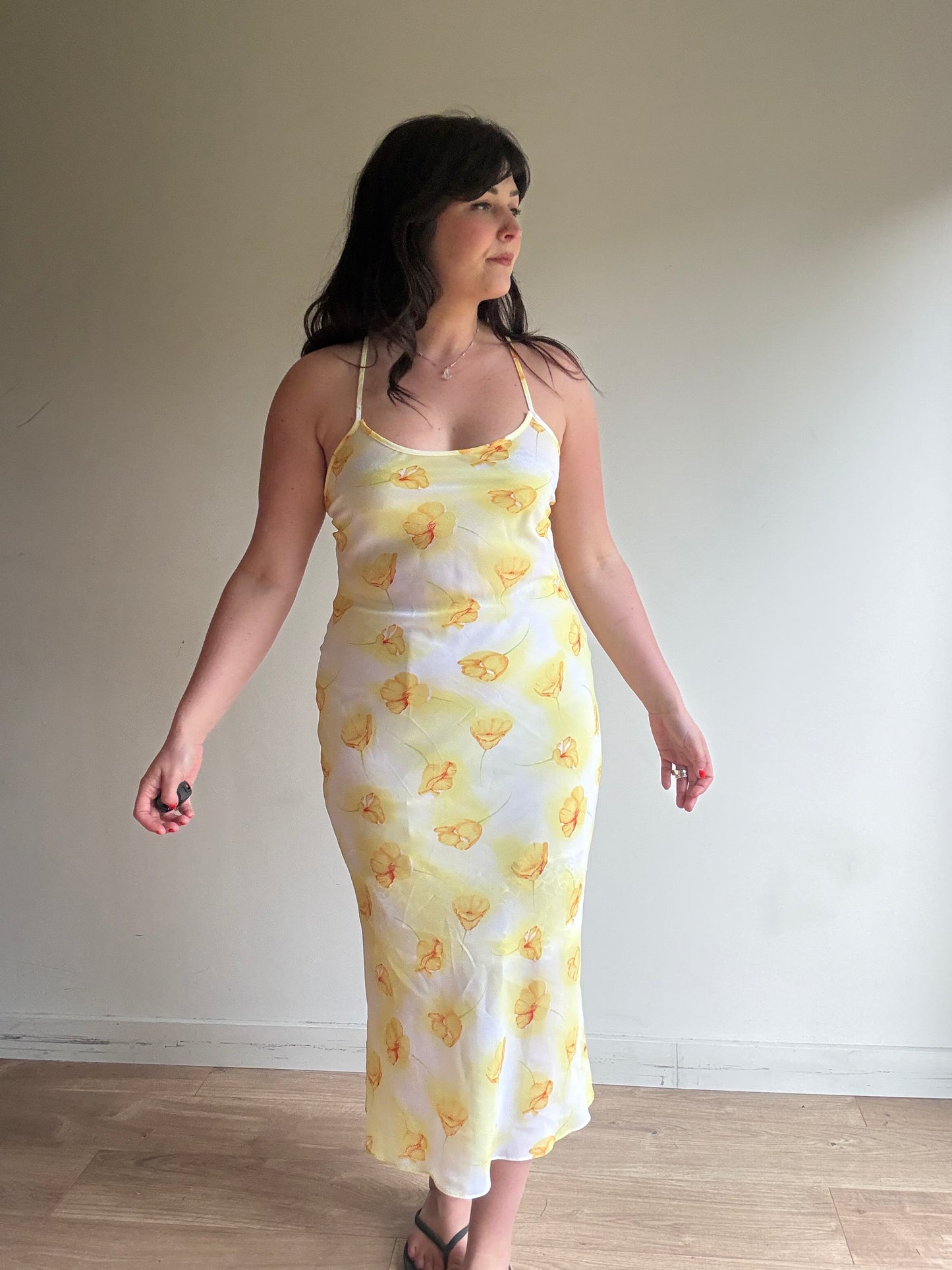 Vintage 90’s Floral Sheer Maxi Dress, 10