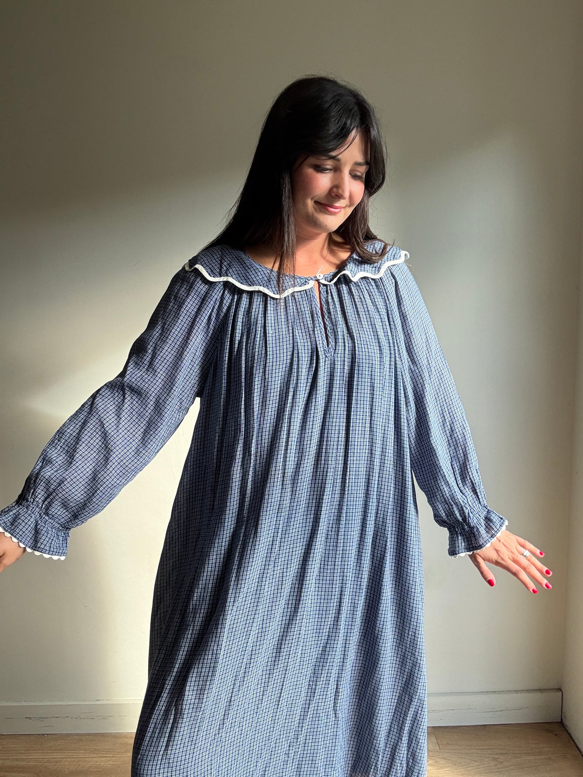 If Only If Check Cotton Dress, Size 1