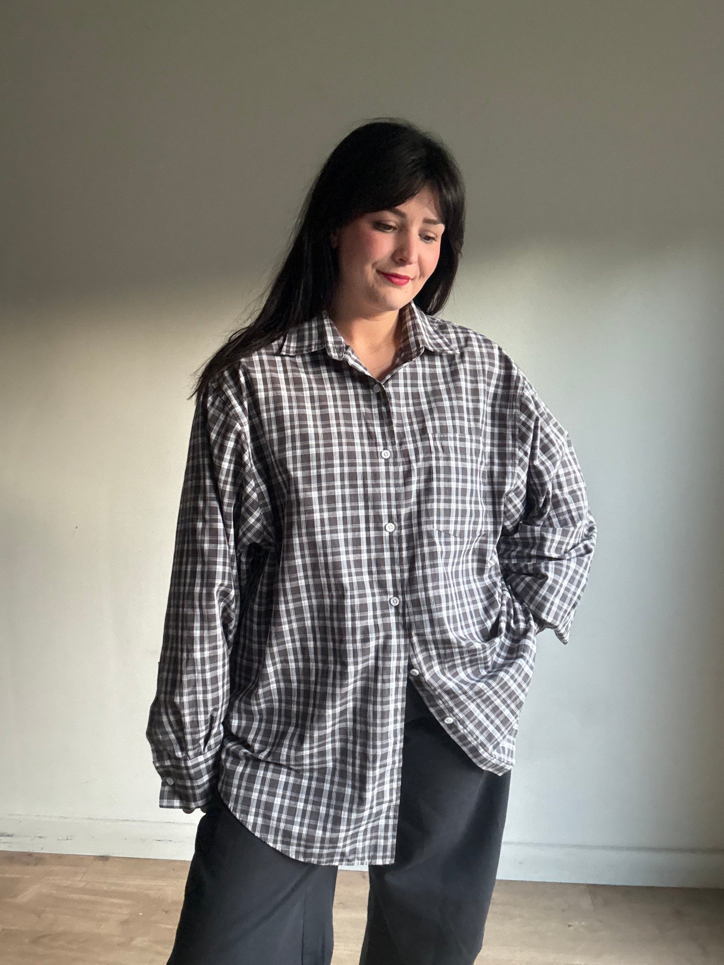 Collusion Check Shirt, UK 10 (oversized)