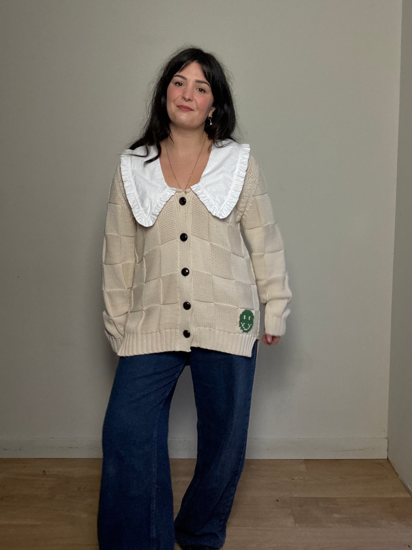 Ganni Cotton Long Collared Cardigan, M/L