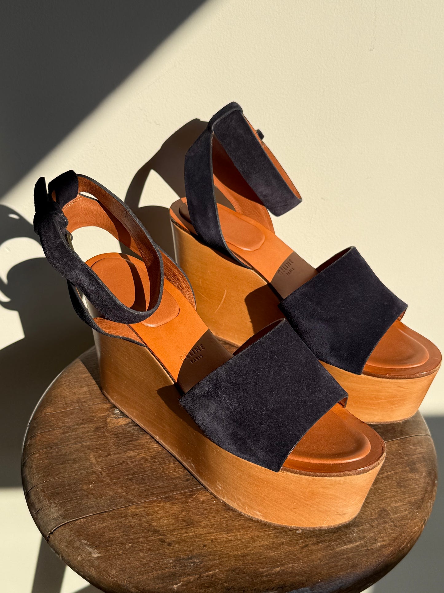 Celine Phoebe Philo Era Wedge Clog Sandals, 40