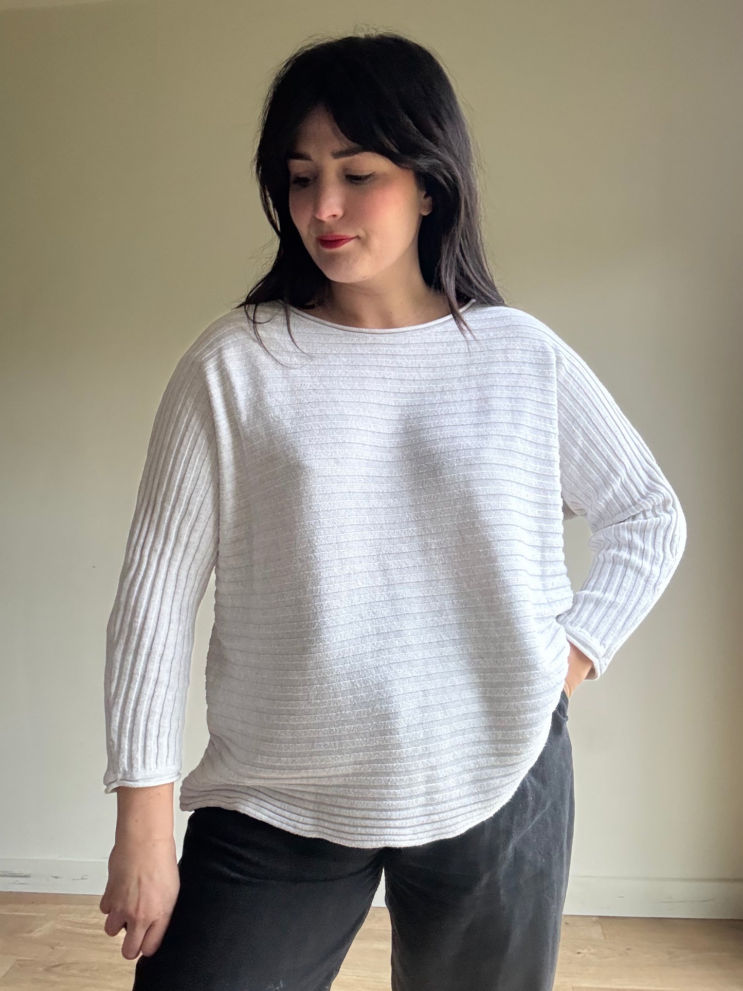 Ochre Ribbed Cotton Jumper, One Size