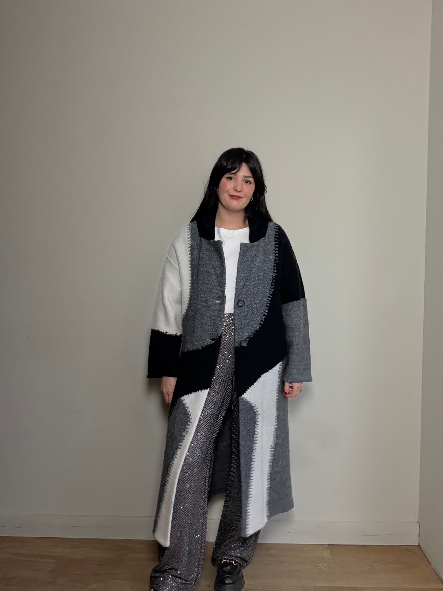 Zara Patchwork Long Cardigan, Fits a S-M