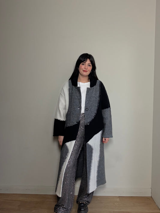 Zara Patchwork Long Cardigan, Fits a S-M