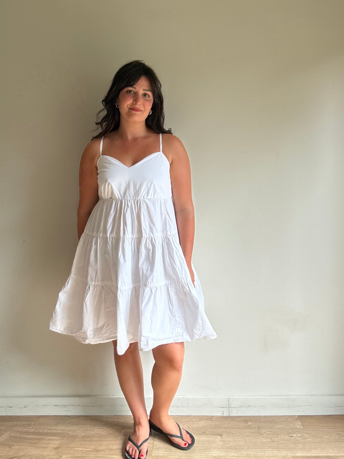 Earth Angel Pure Cotton Tiered Sun Dress, M-L