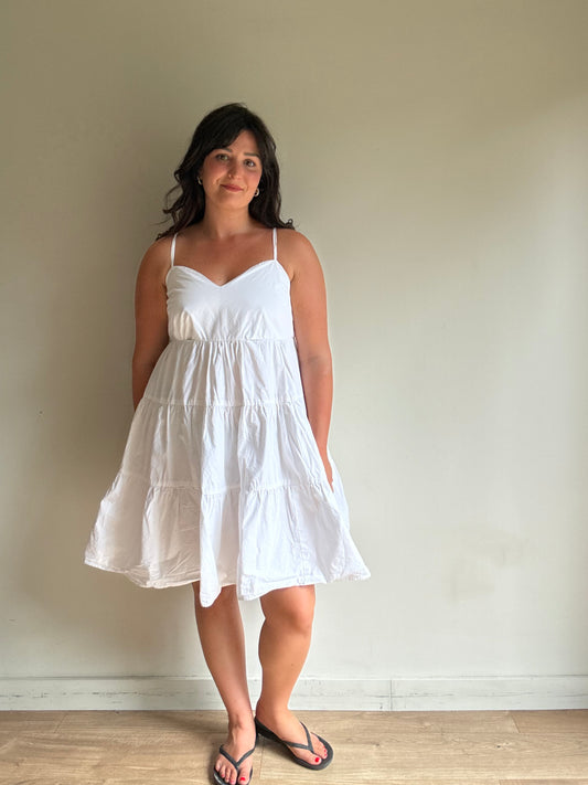 Earth Angel Pure Cotton Tiered Sun Dress, M-L
