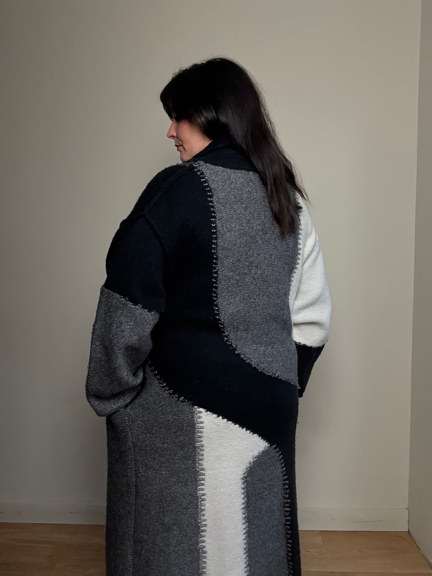 Zara Patchwork Long Cardigan, Fits a S-M