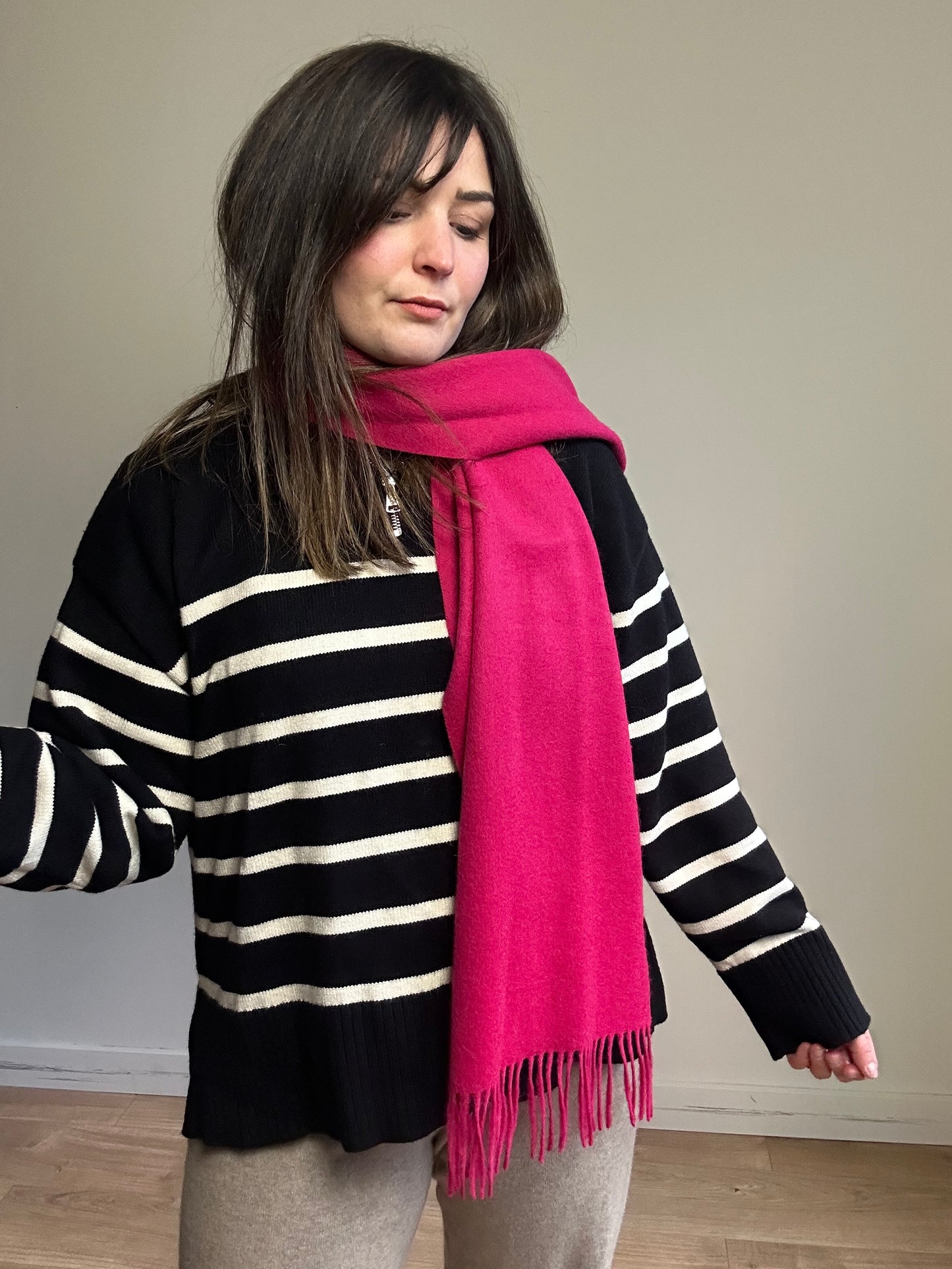 Raspberry Pure Wool Scarf