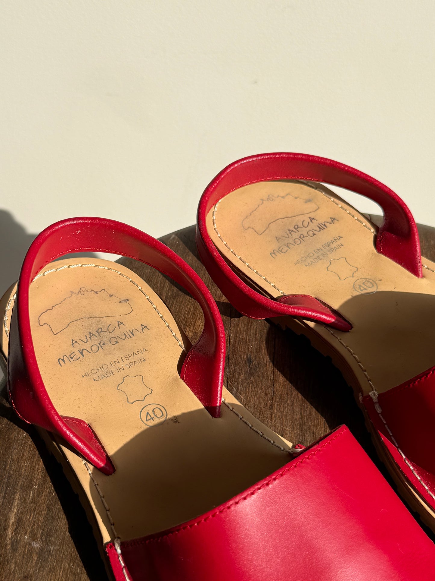 Spanish Leather Slingback Sandals, 40