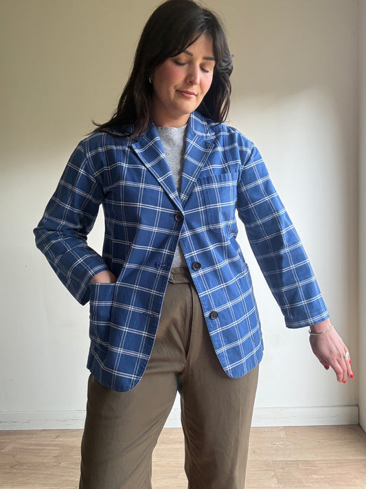 Caron Callahan Check Cotton Blazer, S