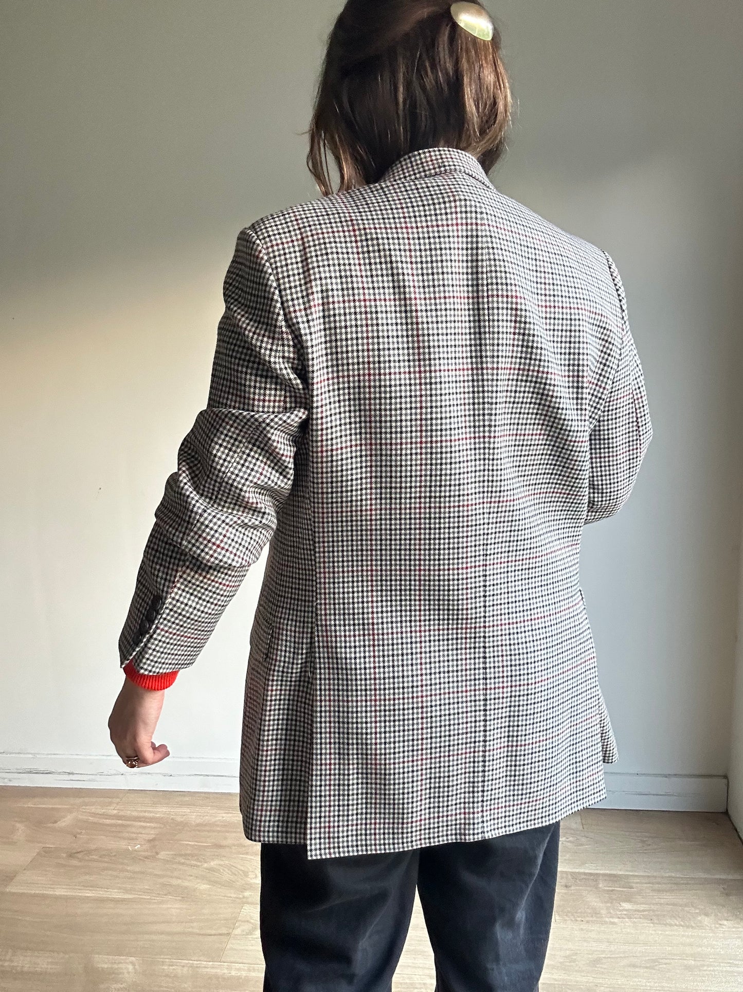 Vintage St Michael Pure Wool Houndstooth Check Blazer, 12