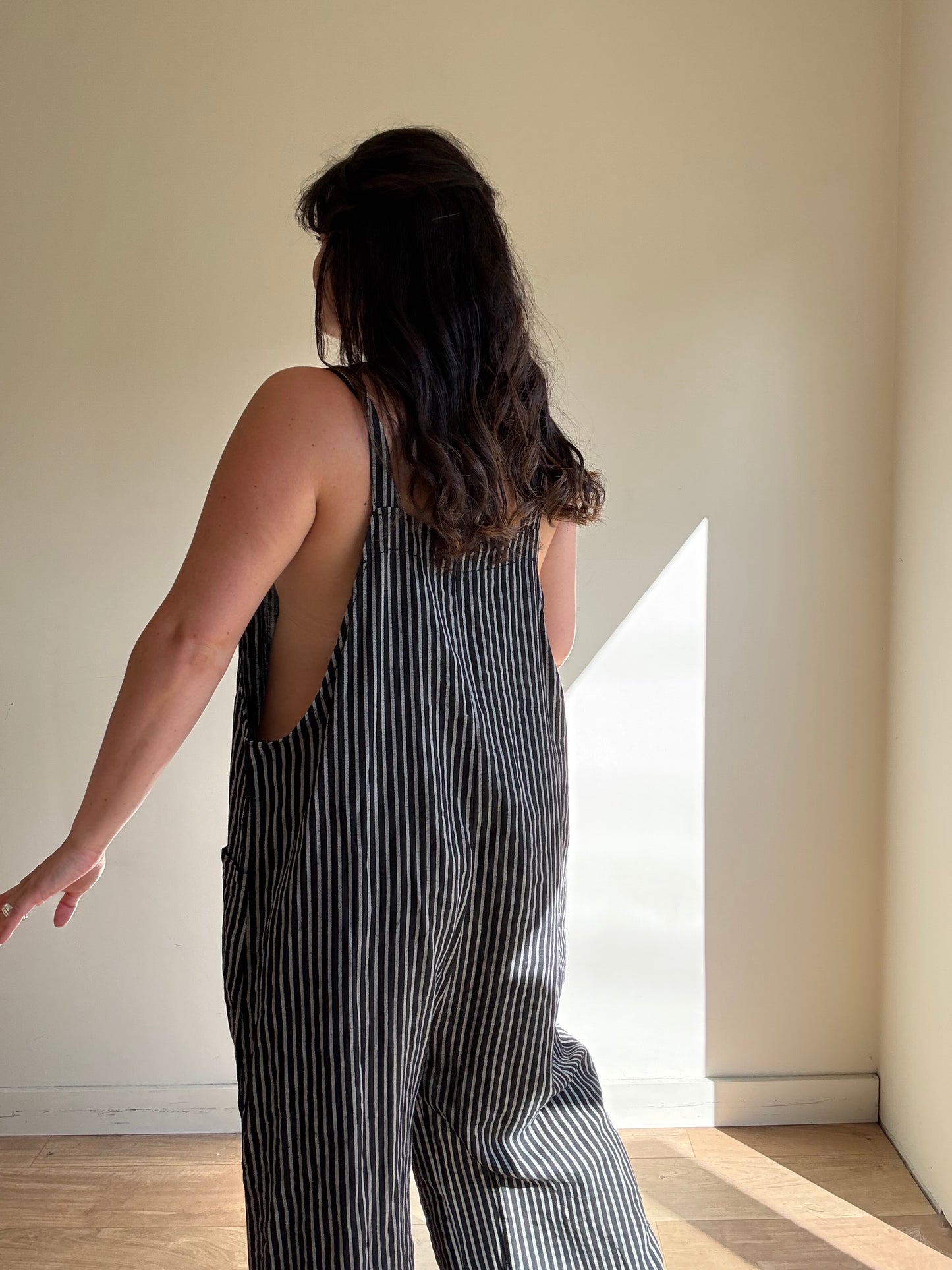 Pure Linen Stripe Dunagrees, L-XL