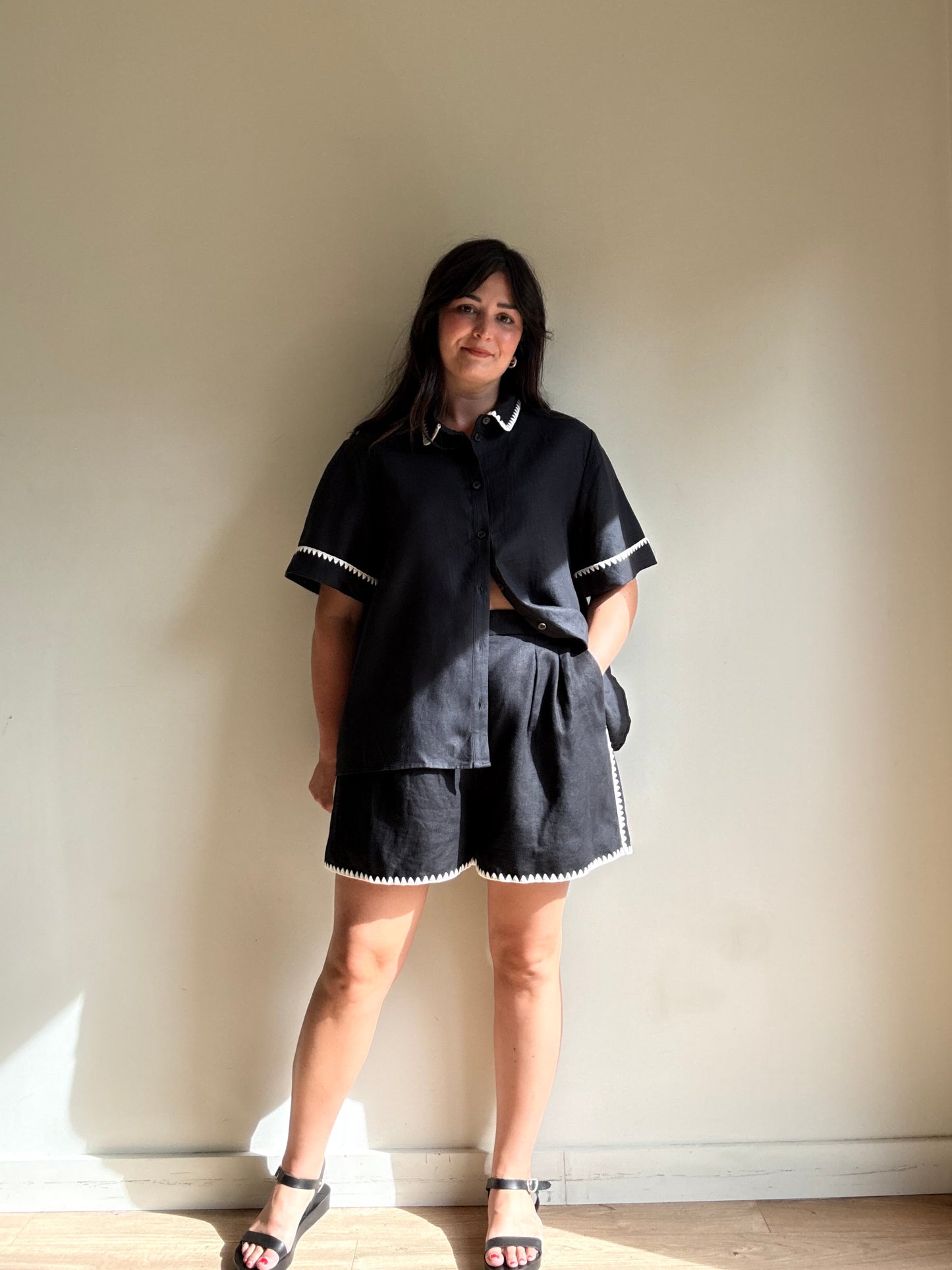 Sezane Linen Embroidered Co-Ord, 16-18