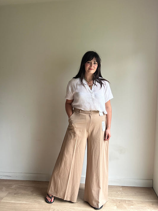 M&S NEW Wide High Rise Trousers, 18