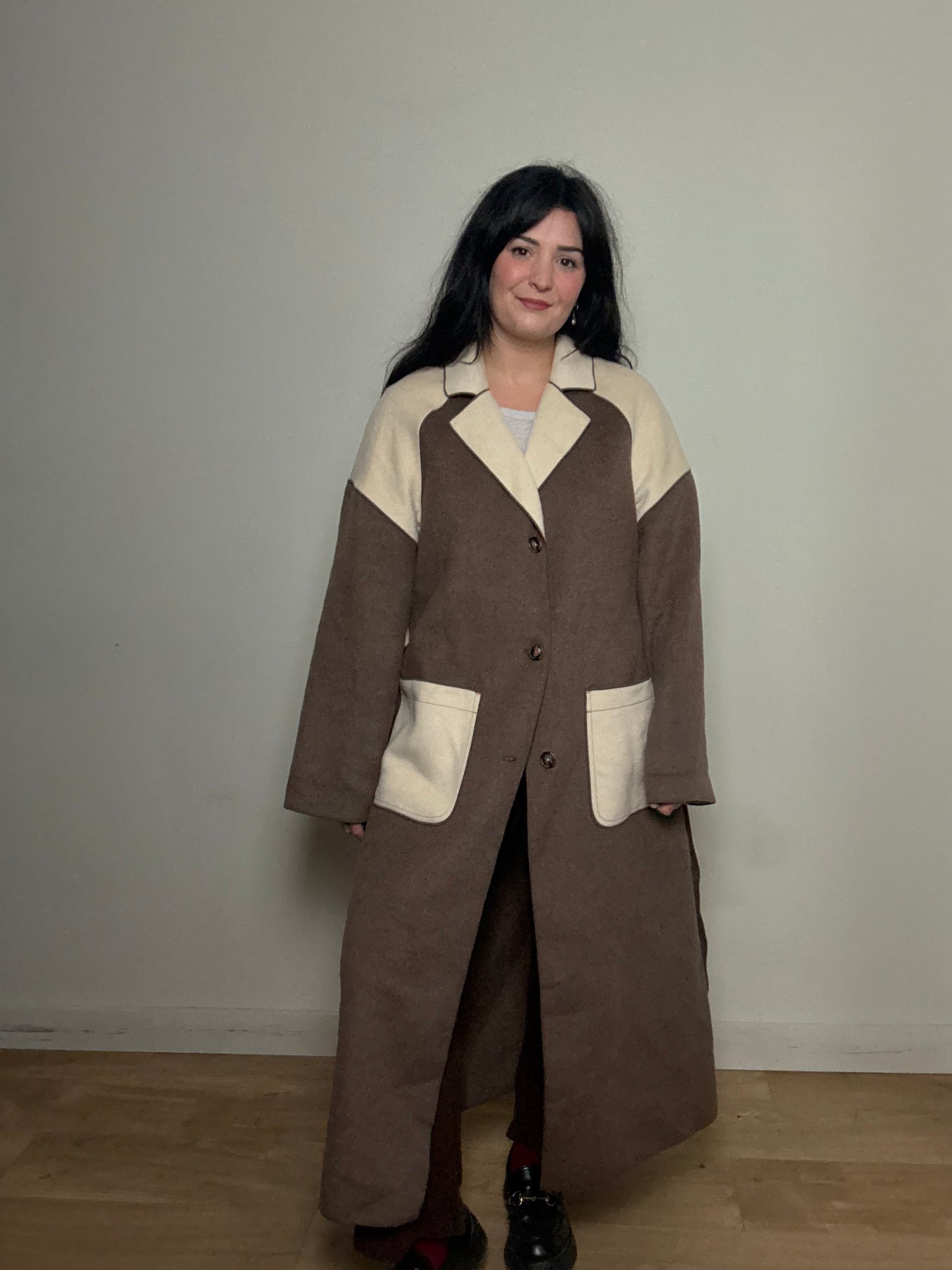 White Stuff Contrast Wool Coat, 18