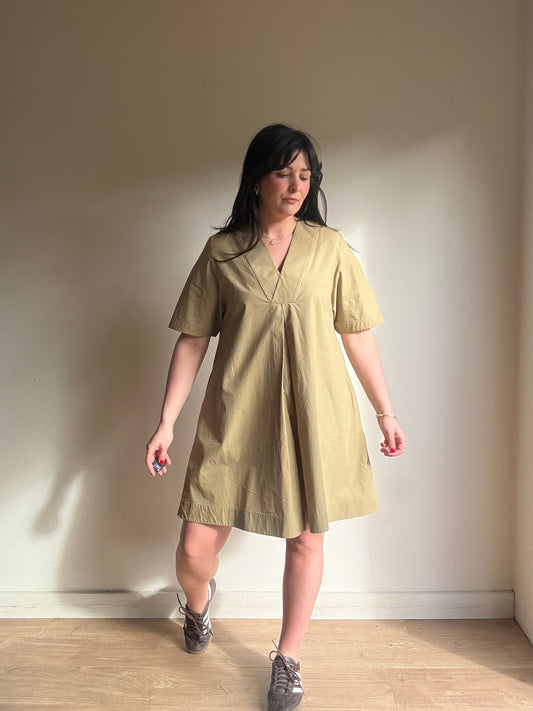 COS Cotton Pleat Front Tunic Dress, M/L