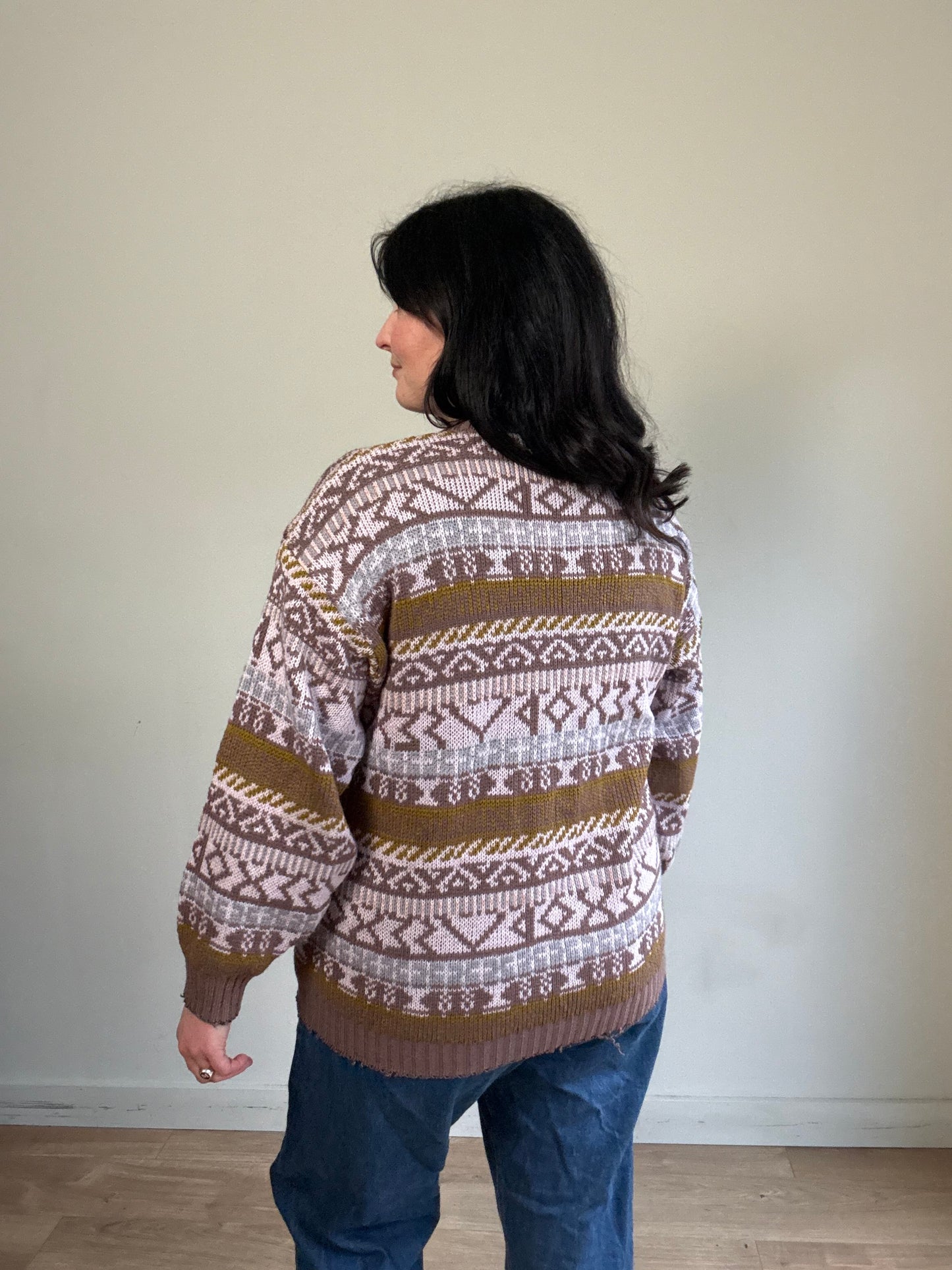 Vintage Fairisle Boxy Cardigan, M/L